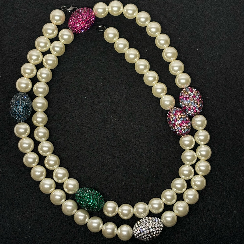Joan Boyce - Multicolor Egg And Pearl Statement Necklace 199$